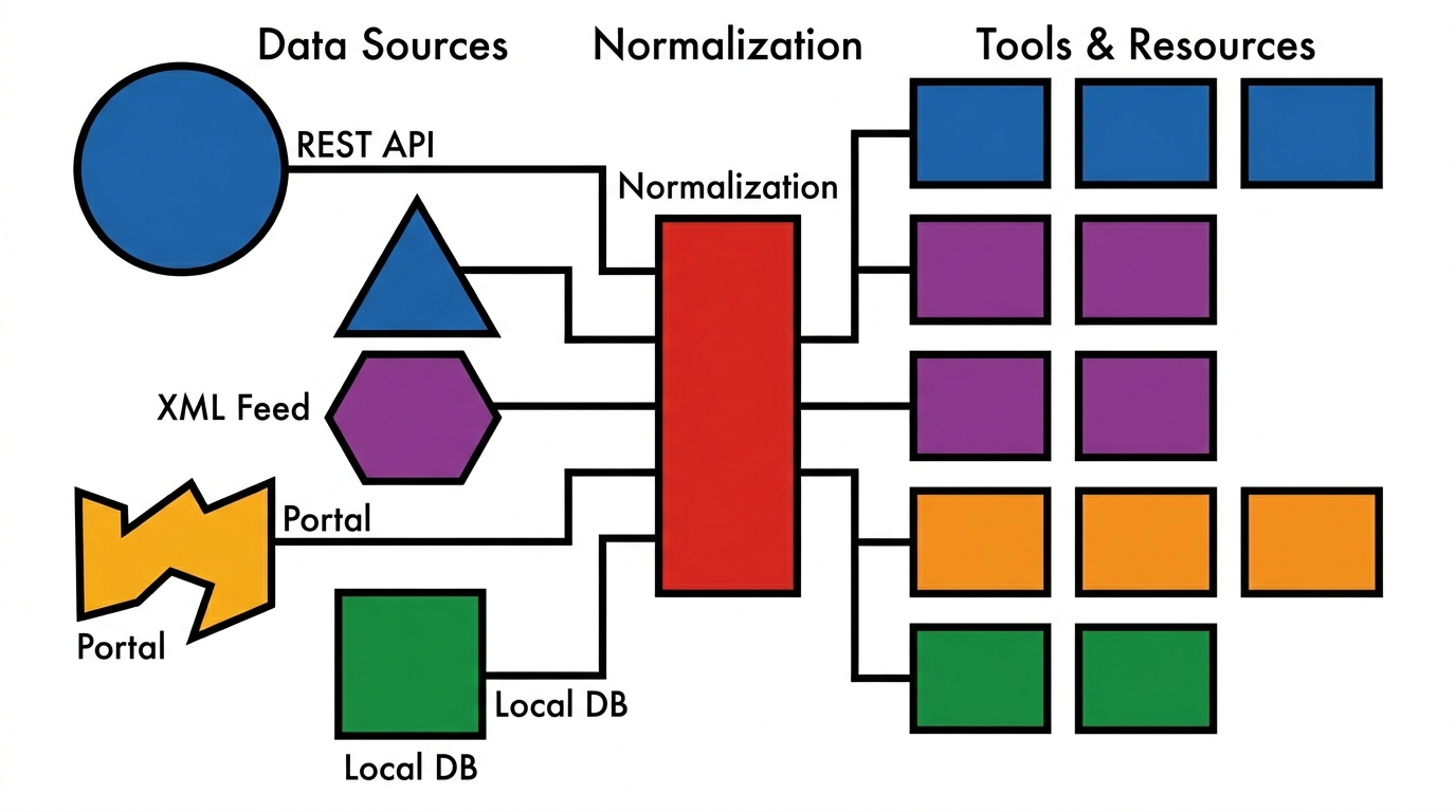 Data sources are normalized